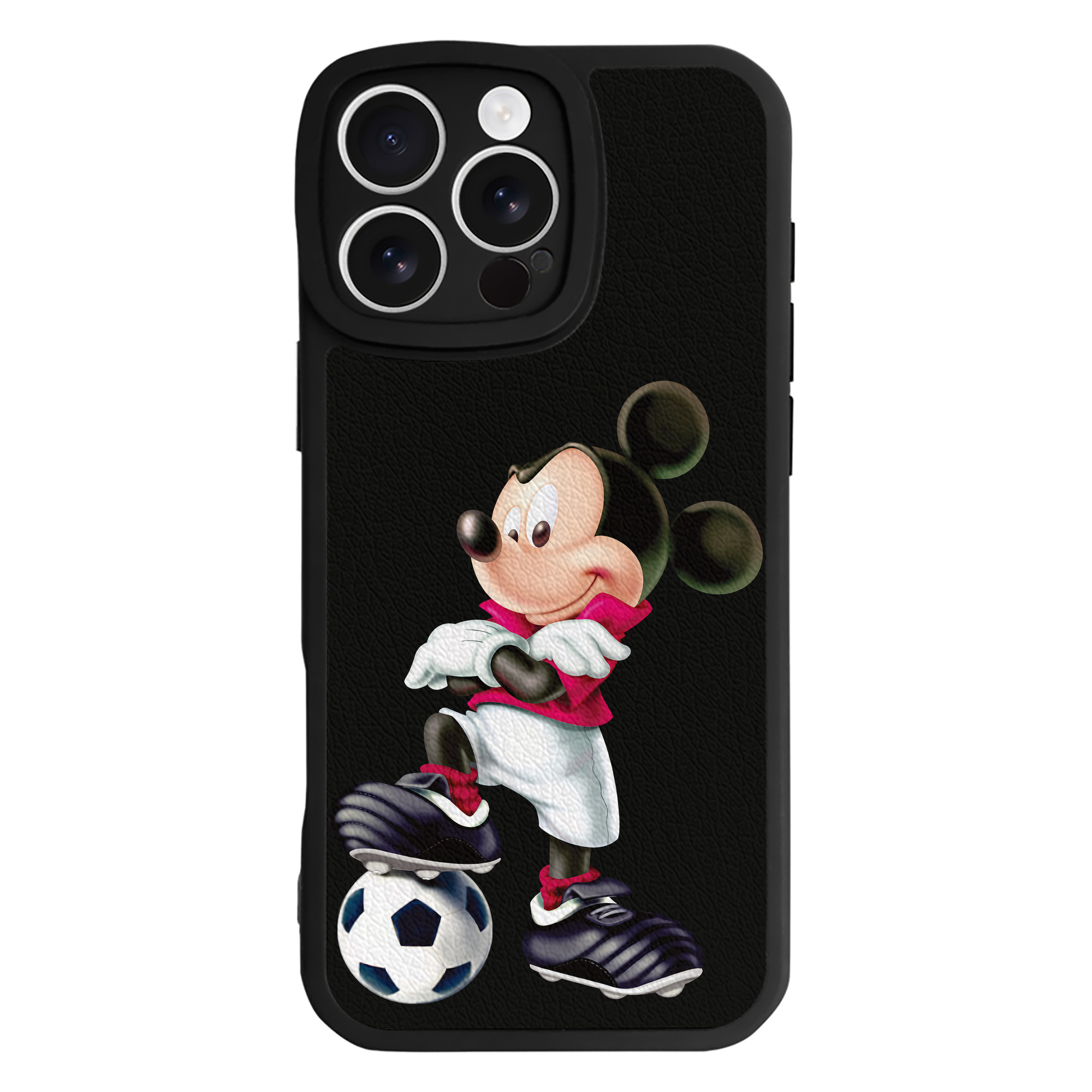 （画像用） ミッキーマウス Mickey Mouse 【iPhone 16シリーズ対応】シリコンスマホケース（レザー調） 材質：シリコン